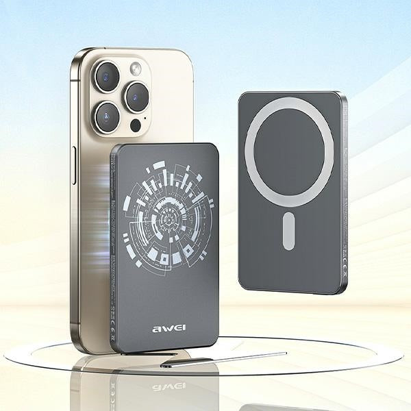 AWEI PowerBank MagSafe, сив