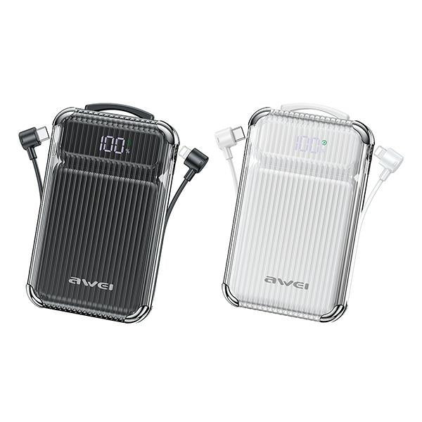 AWEI PowerBank 22,5W с кабел PD/Lightning, черен