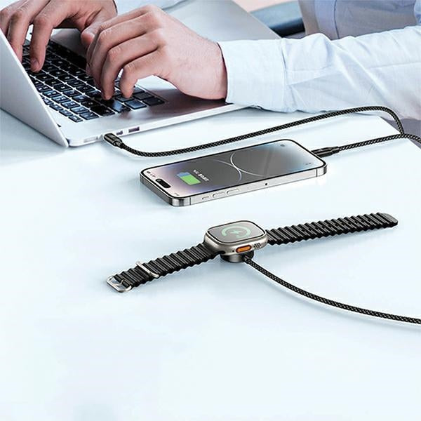 AWEI кабел W23 3в1 USB-C/Lightning/Micro-USB, 10W/2.5A, черен
