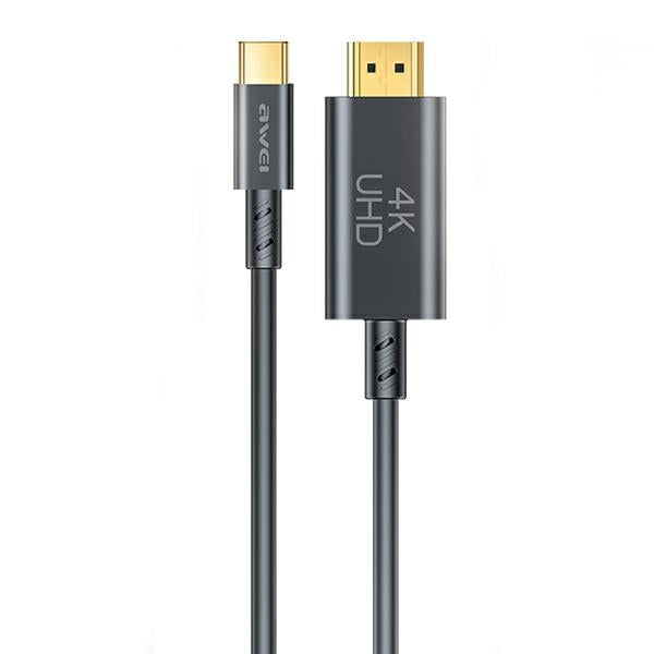 AWEI кабел за HDMI4K 30Hz, черен/черн