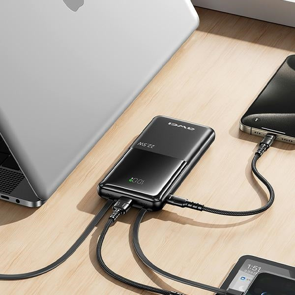 AWEI PowerBank 22 mAh, черен, с дигитален дисплей
