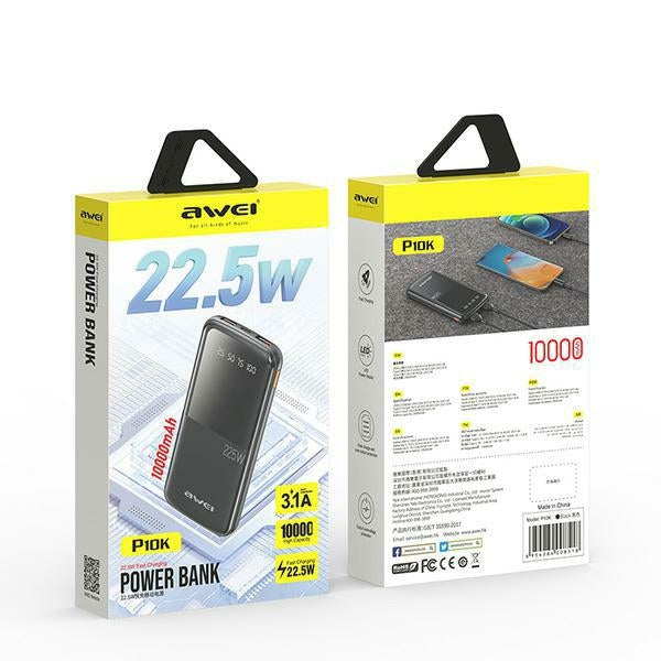AWEI PowerBank M0 10000 mAh 22.5W, черен
