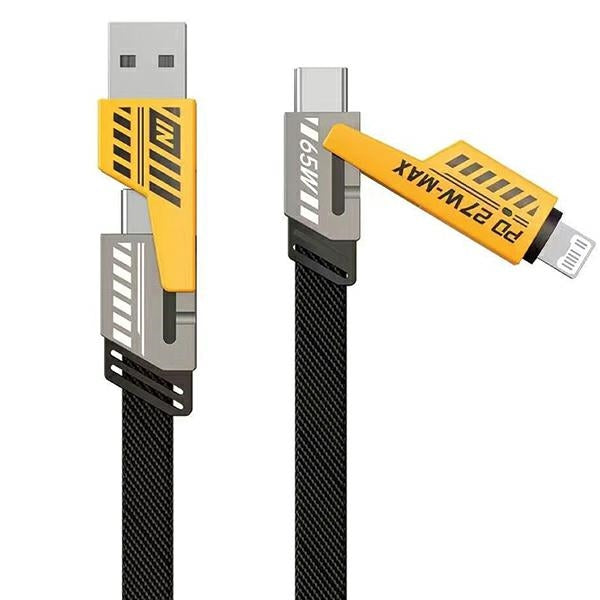 AWEI кабел 4в1 USB-C/Lightning, черен, 65W/27W