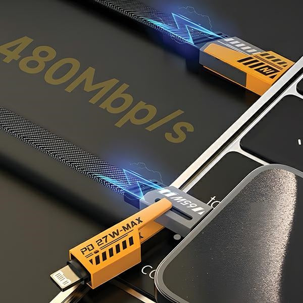AWEI кабел 4в1 USB-C/Lightning, черен, 65W/27W