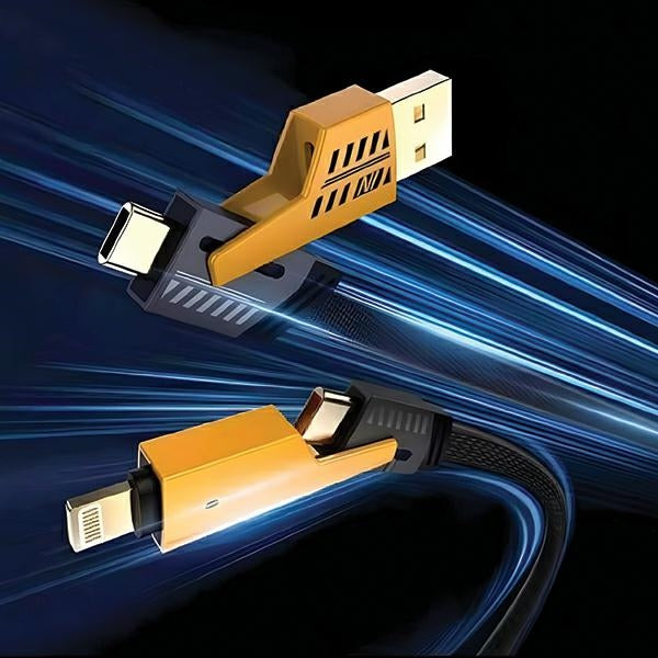 AWEI кабел 4в1 USB-C/Lightning, черен, 65W/27W