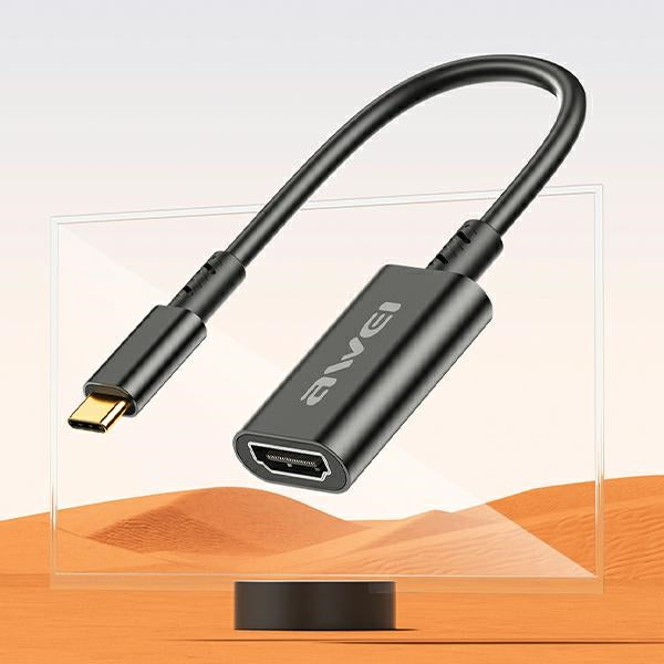 Адаптер AWEI CL-217T USB-C/HDMI, 4K, черен