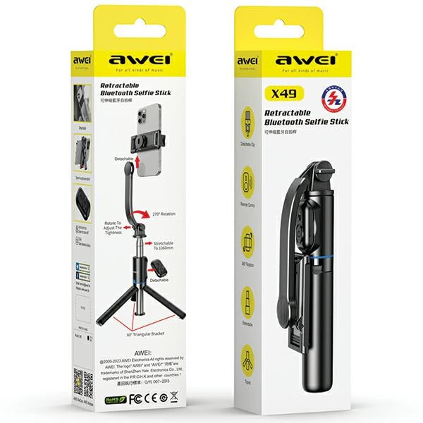 AWEI Selfie Stick X49, черен