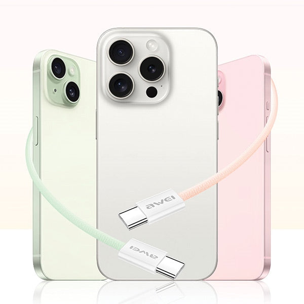 Кабел AWEI за iPhone 15, черен