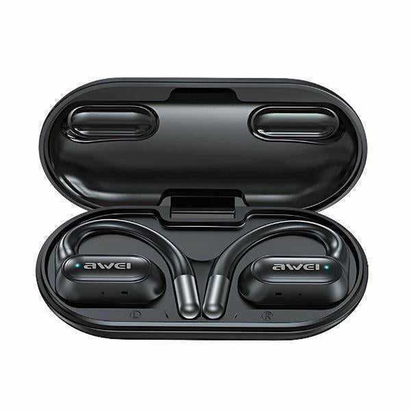 AWEI M0 5.4 OWS T93+ слушалки с станция за докинг, черни