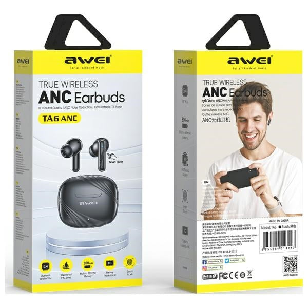 AWEI слушалки TA6 5.3 ANC+ със стация за докинг, черни