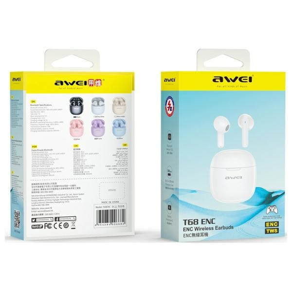 AWEI слушалки M0 5.3 T68 ENCTWS + докинг станция, бели