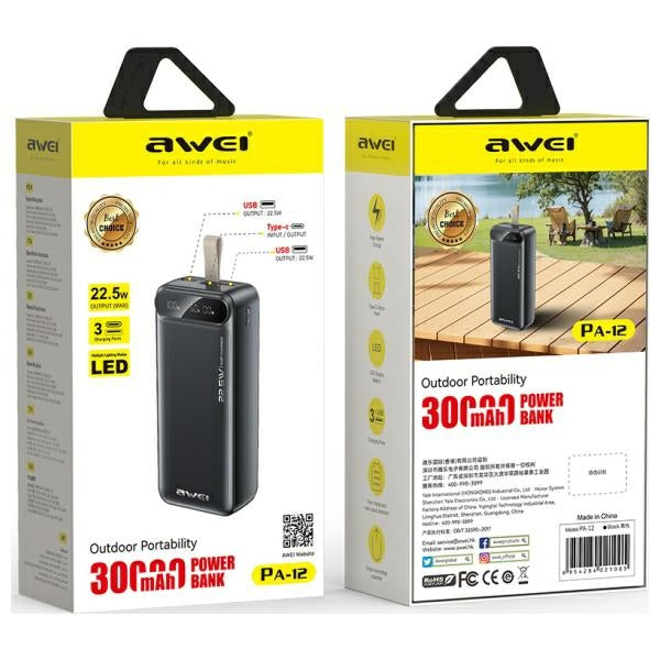 Powerbank AWEI M0 M1 22.5W, черен