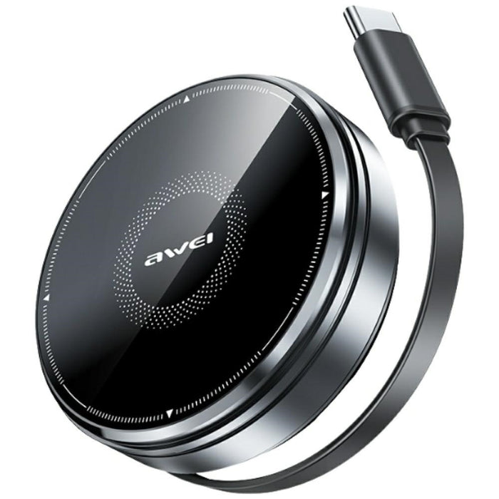 Индукционно зарядно AWEI W27 15W 3в1 с кабел Fast Charging, черно