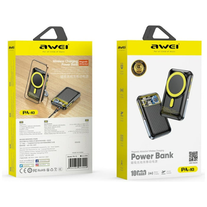 Powerbank AWEI indukcyjny MagSafe, черен