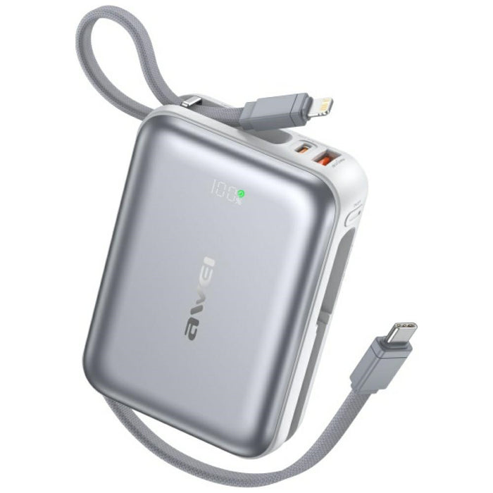 Powerbank AWEI C03 45W, сребристен