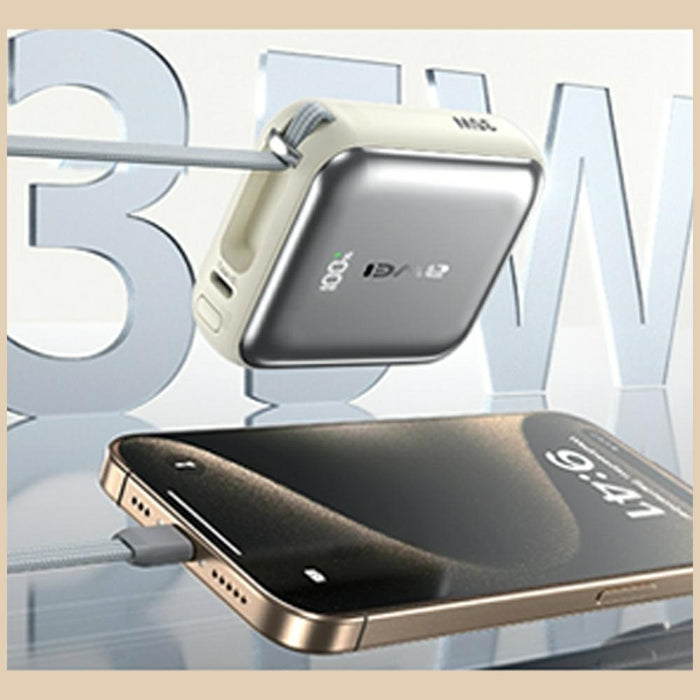 Powerbank AWEI 35W с кабел Lightning, сребрист