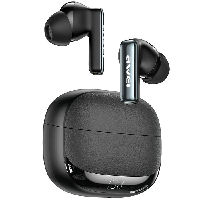Безжични слушалки AWEI M0 ANC Bluetooth 6.0 TWS със зарядна станция, черни