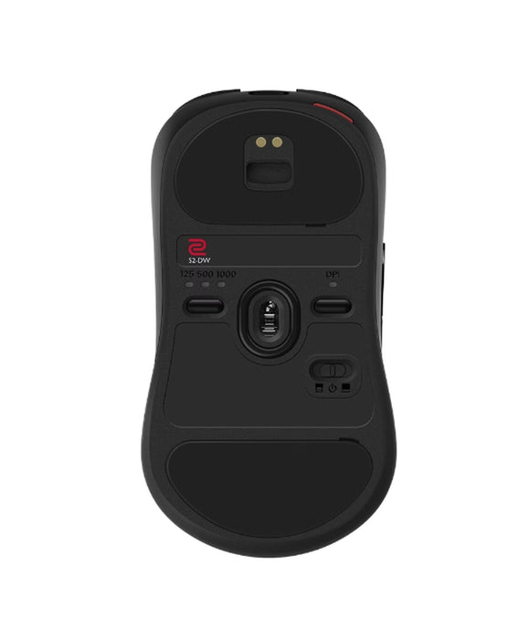 BenQ ZOWIE S2-DW 4K безжична мишка за електронни спортове, размер S, 65g, до 4000 Hz, до 3200 DPI, симетричен дизайн, по-къси общи със странични извивки за стабилно проследяване, безжична с 4K подобрен приемник, захранвана от спортна наука, без драйвер, p