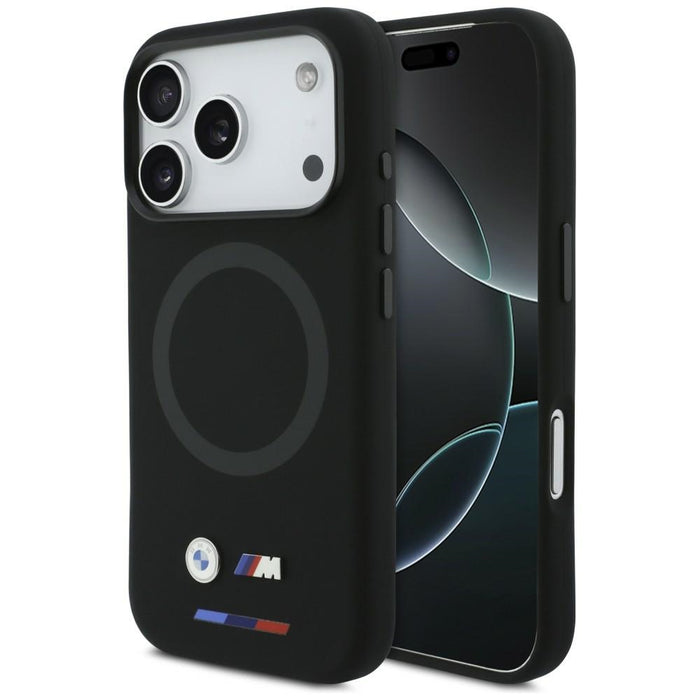 Силиконов калъф BMW M Silicon Logo MagSafe за iPhone 17 Pro, черен