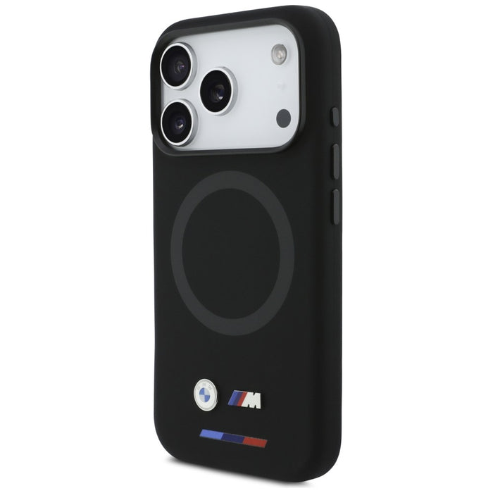 Силиконов калъф BMW M Silicon Logo MagSafe за iPhone 17 Pro, черен