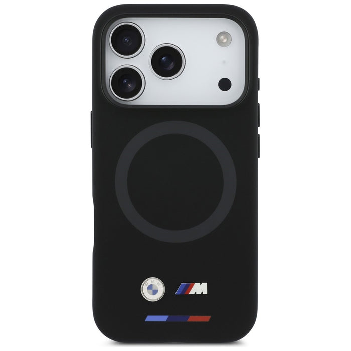 Силиконов калъф BMW M Silicon Logo MagSafe за iPhone 17 Pro, черен