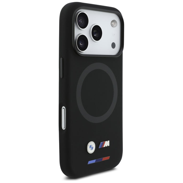 Силиконов калъф BMW M Silicon Logo MagSafe за iPhone 17 Pro, черен