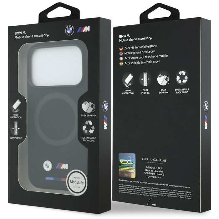 Силиконов калъф BMW M Silicon Logo MagSafe за iPhone 17 Pro, черен