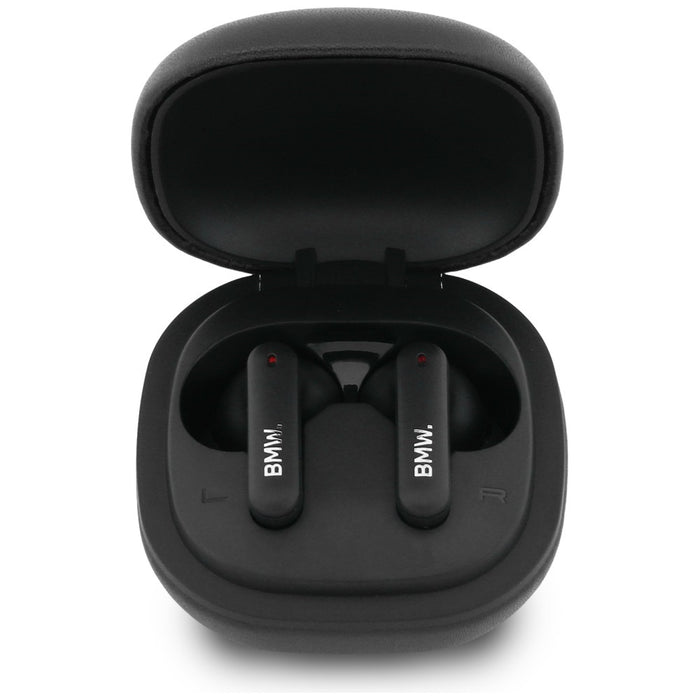 Слушалки BMW Bluetooth TWS Leather Metal Logo ENC, черни