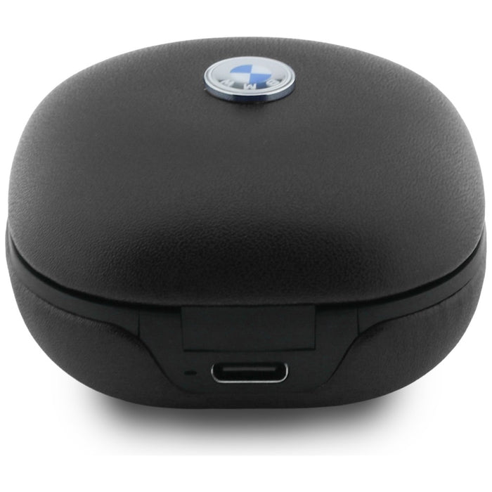 Слушалки BMW Bluetooth TWS Leather Metal Logo ENC, черни