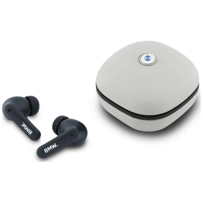 Слушалки BMW Bluetooth TWS Leather Metal Logo ENC, таупе