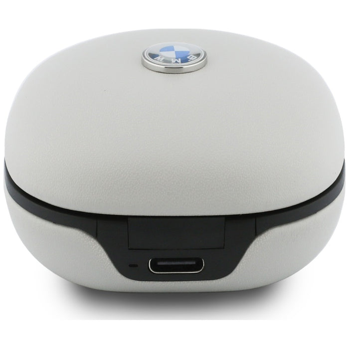 Слушалки BMW Bluetooth TWS Leather Metal Logo ENC, таупе