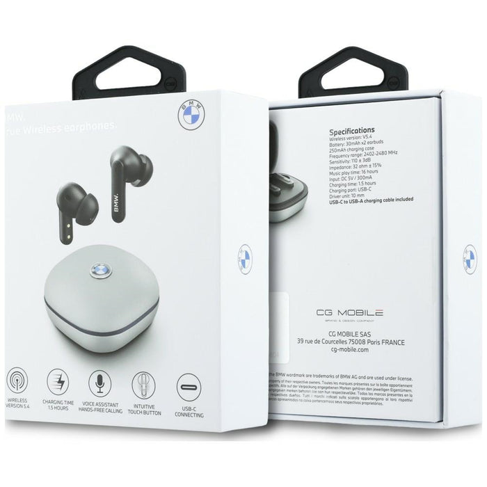 Слушалки BMW Bluetooth TWS Leather Metal Logo ENC, таупе