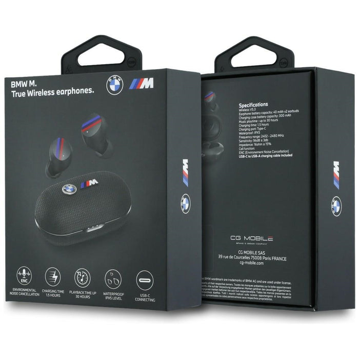 Слушалки BMW Bluetooth TWS Metal Logo ENC, черни