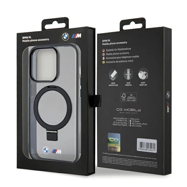 Калъф BMW Ring Stand M Collection MagSafe за iPhone 15 Pro - черен