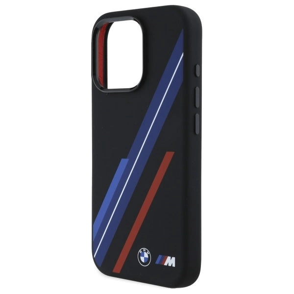 Силиконов калъф BMW Random Lines MagSafe за iPhone 16 Pro Max - черен