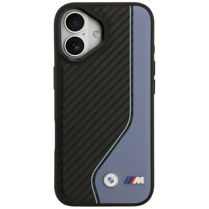 Калъф MagSafe с лого BMW M Carbon за iPhone 17 - син