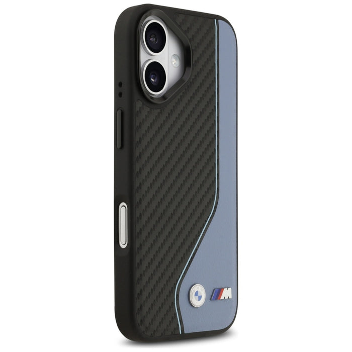 Калъф MagSafe с лого BMW M Carbon за iPhone 17 - син