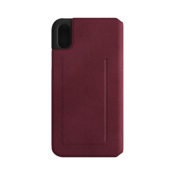 Кожен калъф Bugatti BookCover Parigi за iPhone X/Xs, малинов