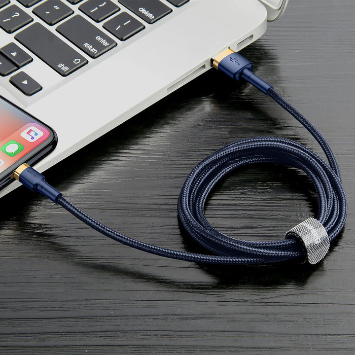 Baseus Cafule USB-A / Lightning 2.4A QC 3.0 кабел 1 м - синьо-златен