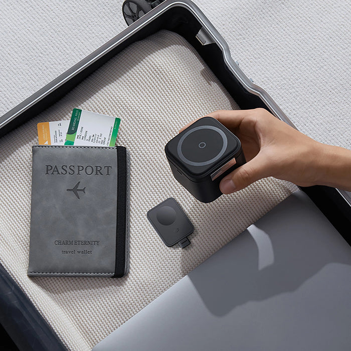 Baseus MagPro 3in1 25W MagSafe съвместимо индуктивно зарядно за телефон и смарт часовник - черно
