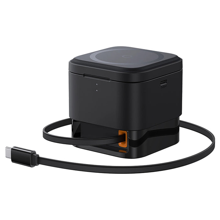 Baseus MagPro 3in1 25W MagSafe съвместимо индуктивно зарядно за телефон и смарт часовник - черно