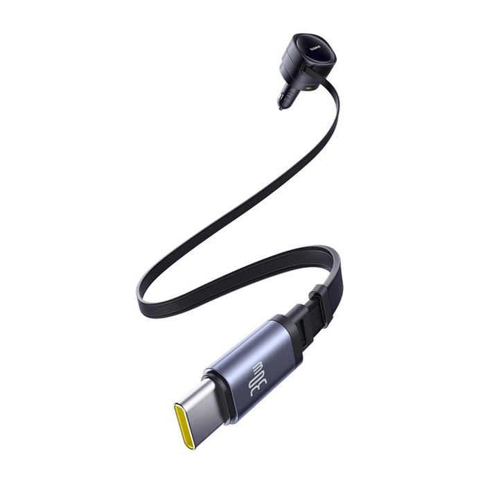 Зарядно за кола Baseus Enjoyment Max с USB-C+USB-C кабели и USB-A+USB-C портове 90W Черно