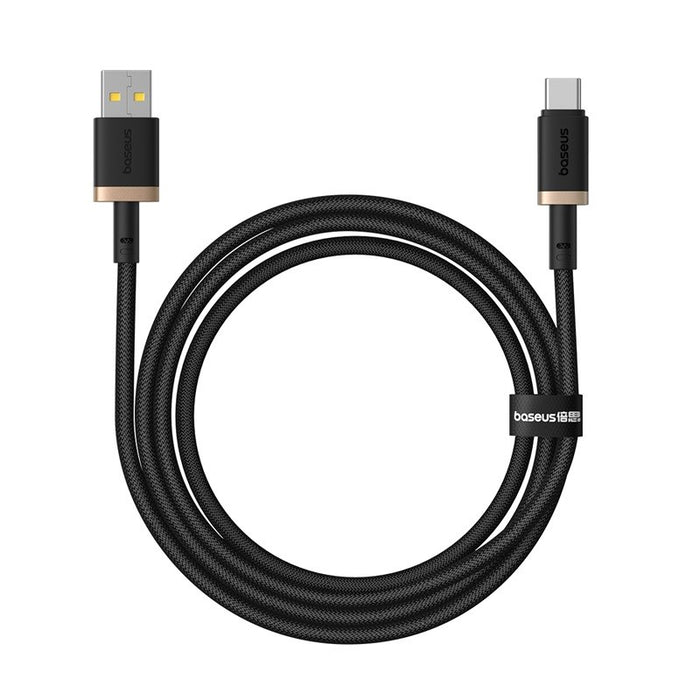 Кабел за бързо зареждане Baseus Dura USB тип A към тип C 60 W 1 м черен, златист