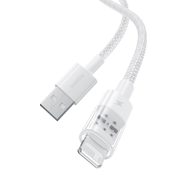 Baseus Gem USB към IP 2.4A кабел за бързо зареждане 2 м Бял
