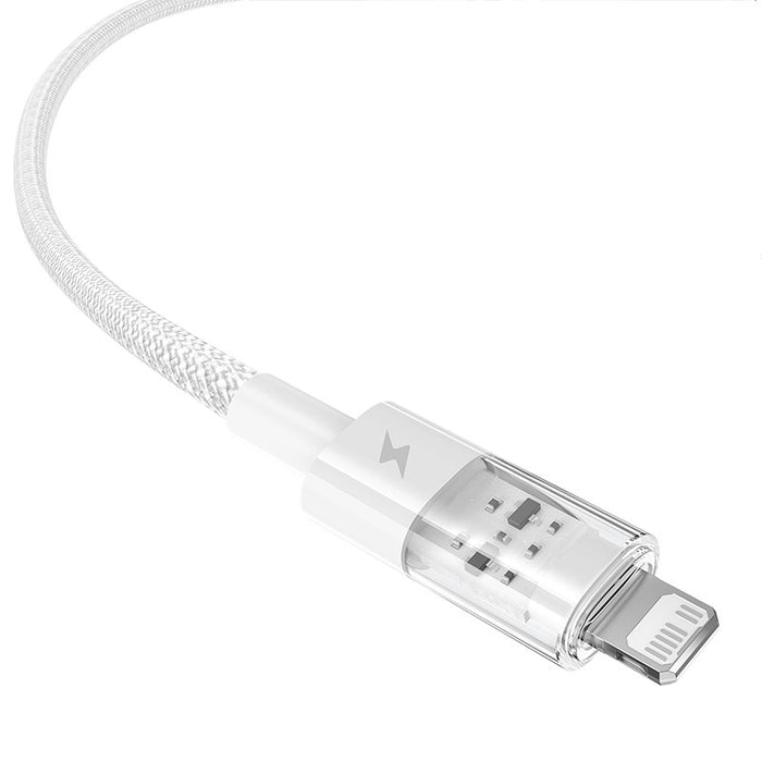 Baseus Gem USB към IP 2.4A кабел за бързо зареждане 2 м Бял