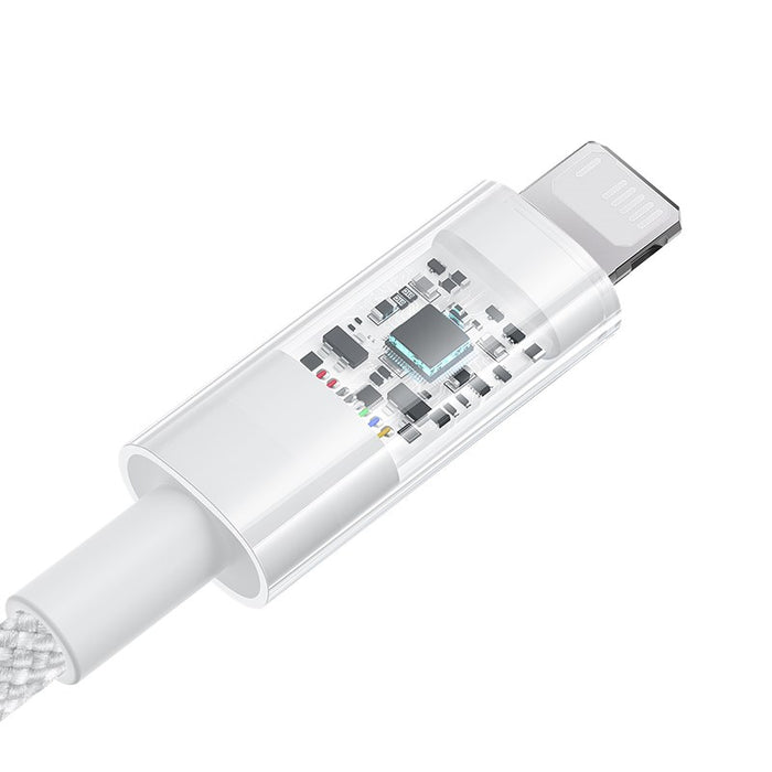 Baseus Gem USB към IP 2.4A кабел за бързо зареждане 2 м Бял
