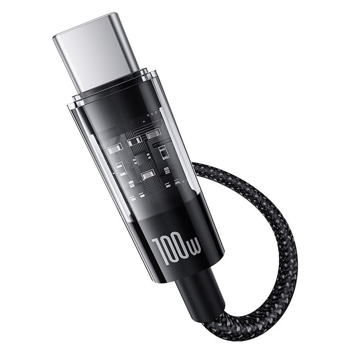 Baseus Gem USB A към USB C кабел за бързо зареждане 1 м 100 W Черен