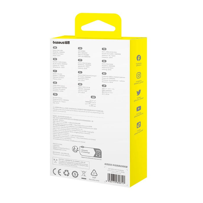 Baseus Gem USB A към USB C кабел за бързо зареждане 1 м 100 W Син