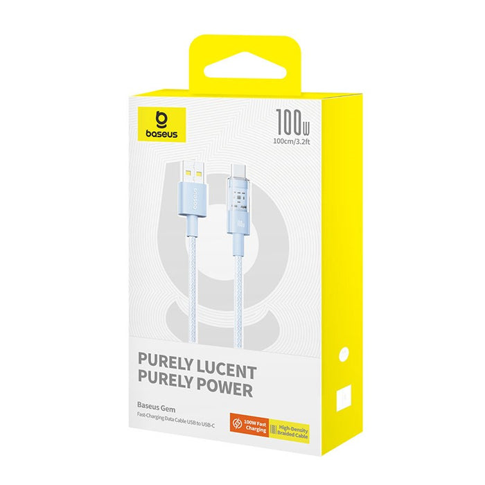 Baseus Gem USB A към USB C кабел за бързо зареждане 1 м 100 W Син