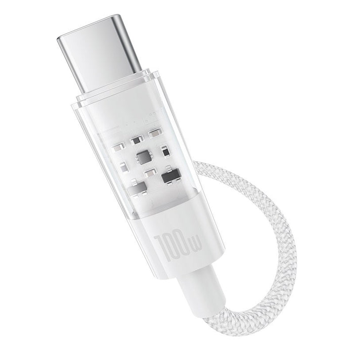 Baseus Gem USB A към USB C кабел за бързо зареждане 2 м 100 W Бял